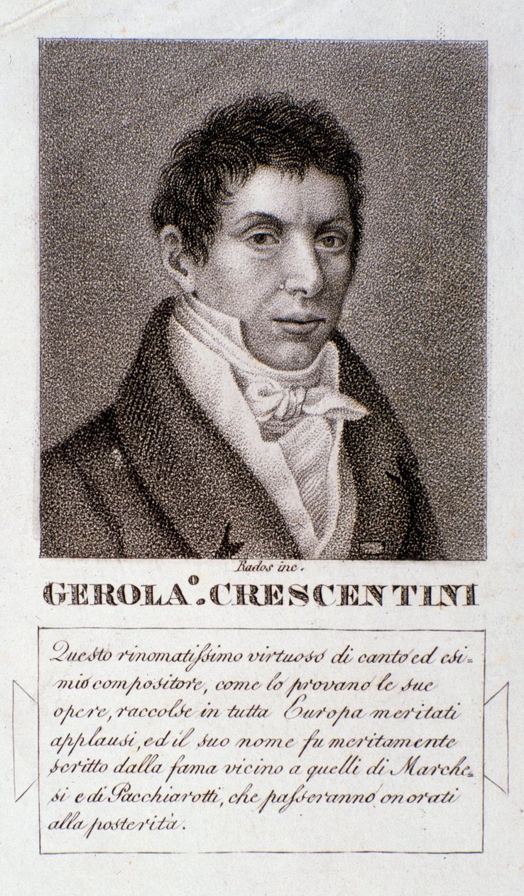 Portret Girolamo Crescentini (rycina) autorstwa Unknown artist