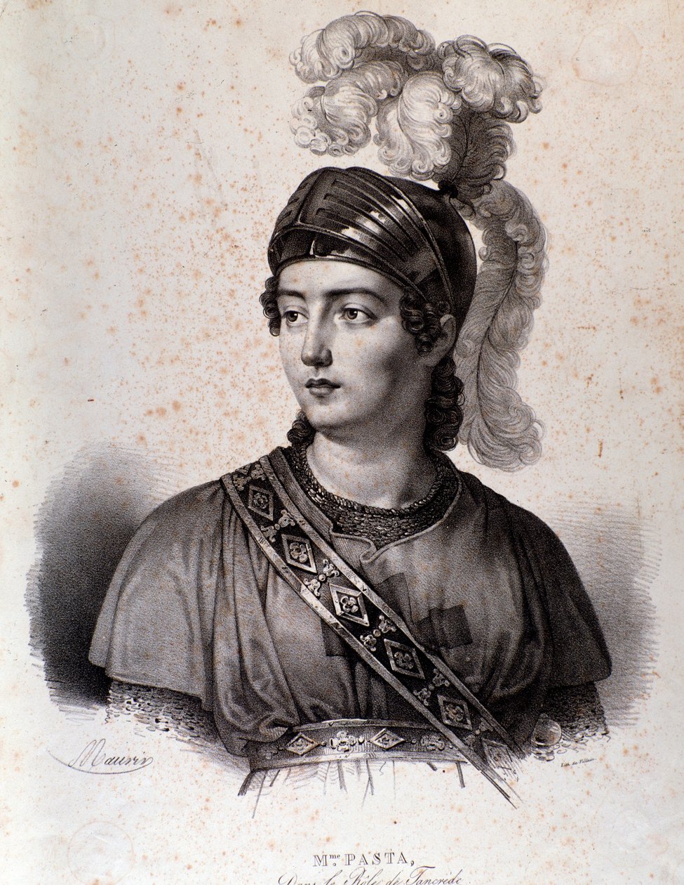 Portret Giuditta Pasta w Tancredi, dzieło Gioacchino Rossiniego autorstwa Unknown artist