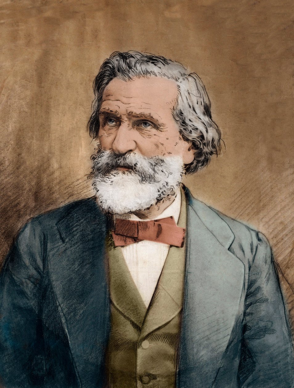 Portret Giuseppe Verdiego - Portret włoskiego kompozytora Giuseppe Verdiego (1813 - 1901) ok. 1887 autorstwa Unknown artist