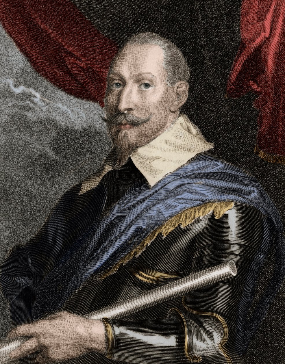 Portret Gustawa Adolfa II (Gustave Adolphe) (1594-1632), króla Szwecji - Gustawa Adolfa II 1594-1632, króla Szwecji 1611-1632 - rycina - XIX wiek autorstwa Unknown artist