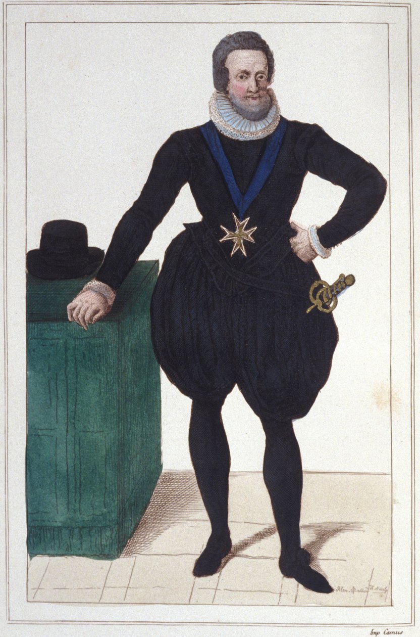 Portret Henryka IV (1553-1610), króla Francji Grawerowanie z 1830 r. autorstwa Unknown artist