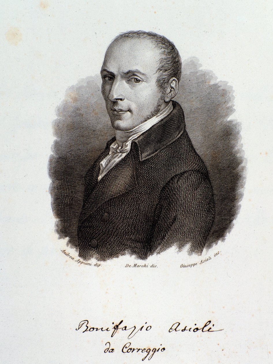 Portret włoskiego kompozytora Bonifazio Asioli (Grawerowanie. XIX w.) autorstwa Unknown artist