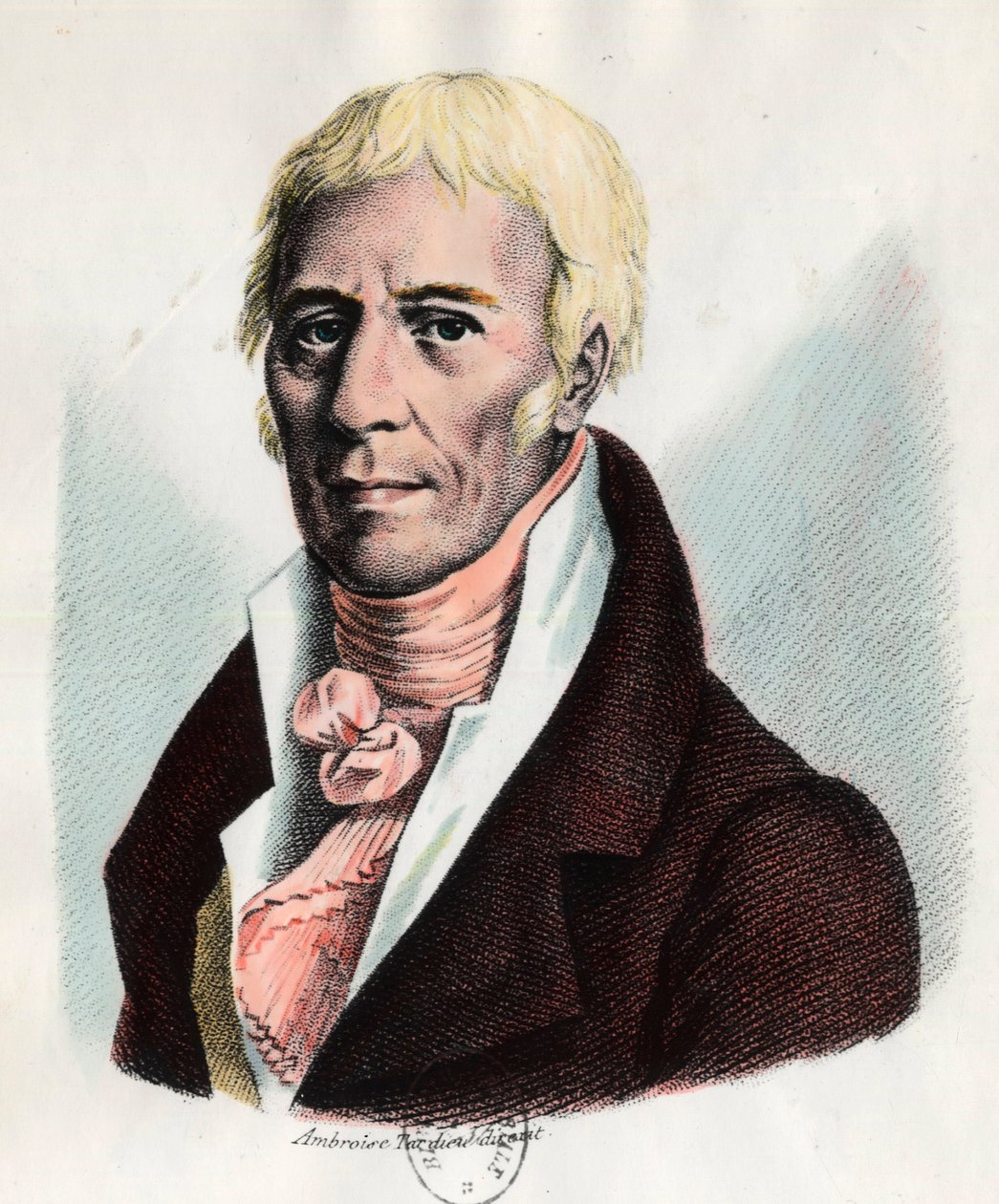 Portret Jeana Baptiste Lamarcka (1744-1829), francuskiego przyrodnika. Rycina XIX wieku. Prywatna kolekcja. autorstwa Unknown artist
