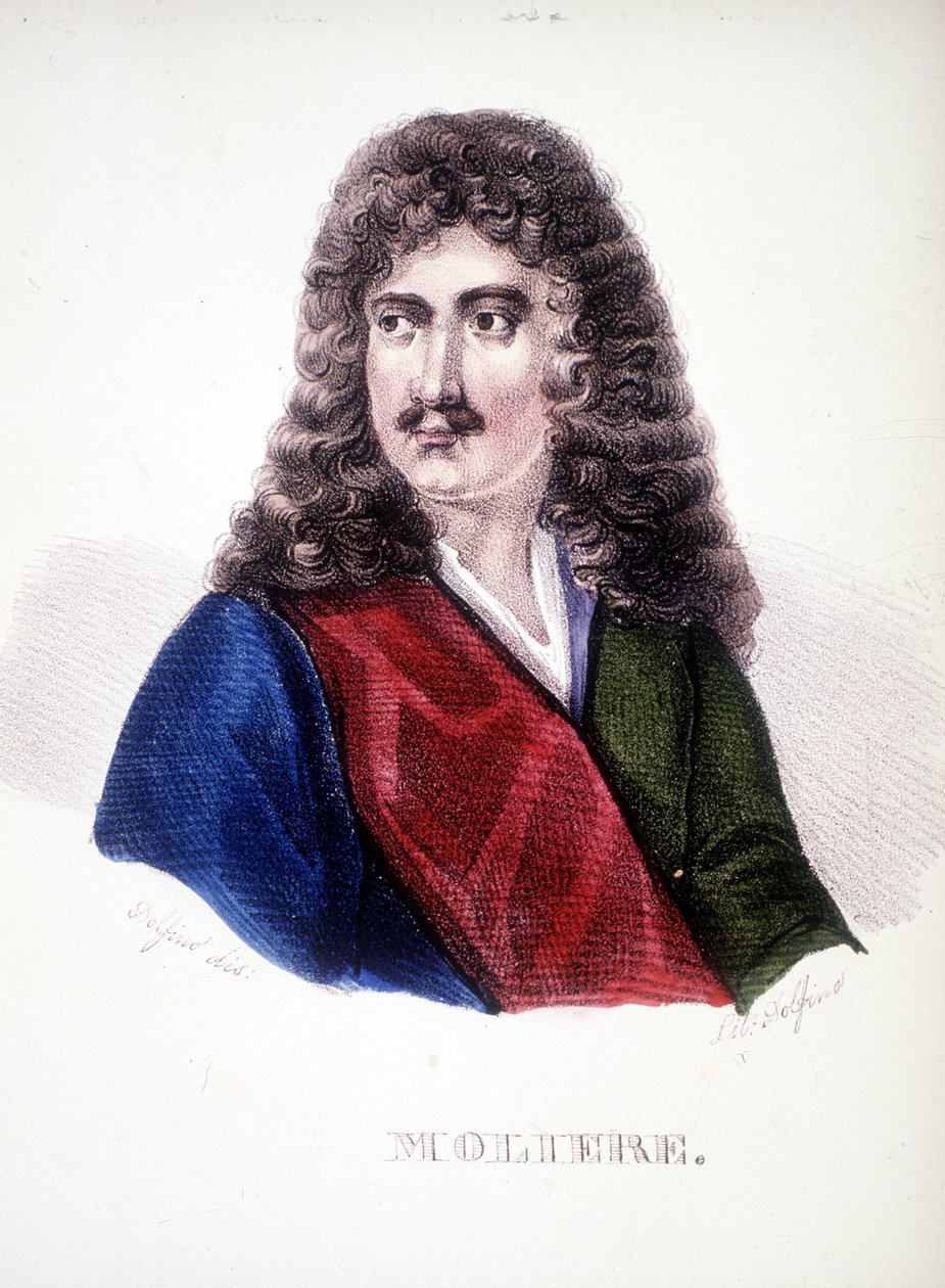 Portret Jeana Baptiste Pocquelina, znanego jako „Molière”. (1622-1673) autorstwa Unknown artist