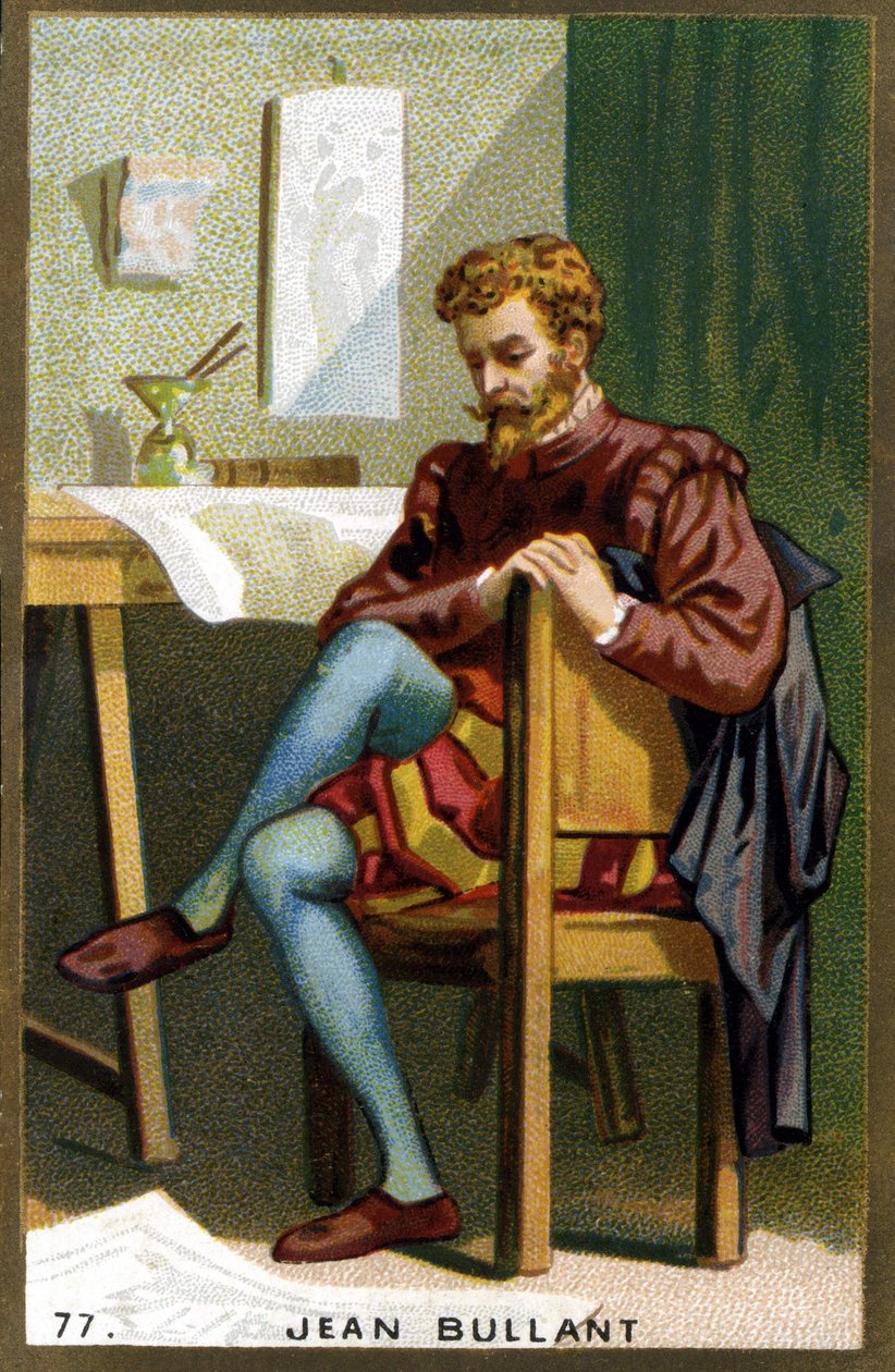 Portret Jeana Bullanta (1520 - 1578) Francuski architekt, projektant i teoretyk. Chromolitografia XIX wieku. autorstwa Unknown artist