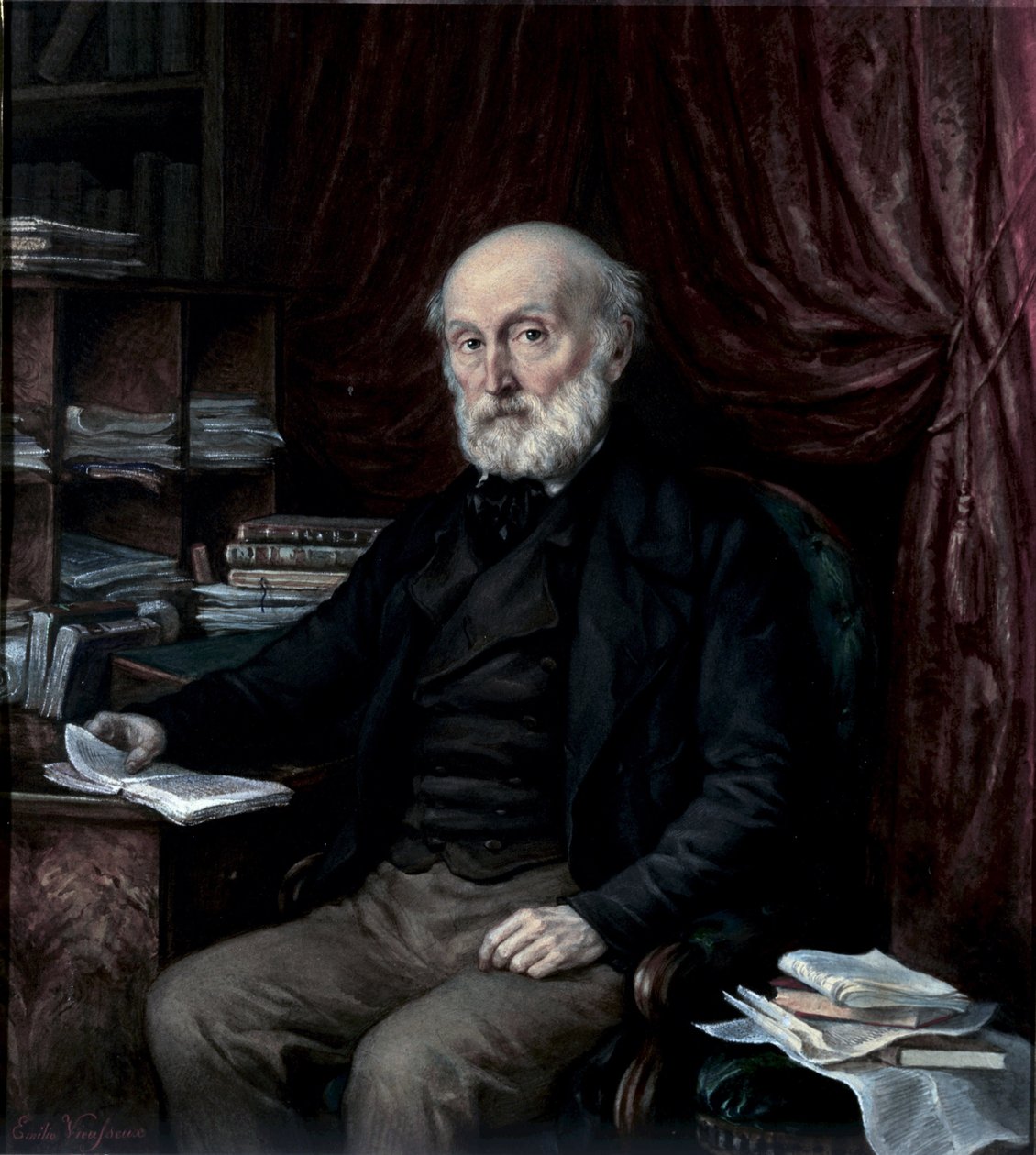 Portret Jean Pierre Vieusseux (1779-1863), miłośnika kultury i biznesmena, założyciela florenckiego Gabinetu Czytelniczego Anonimowe malarstwo XIX wieku autorstwa Unknown artist
