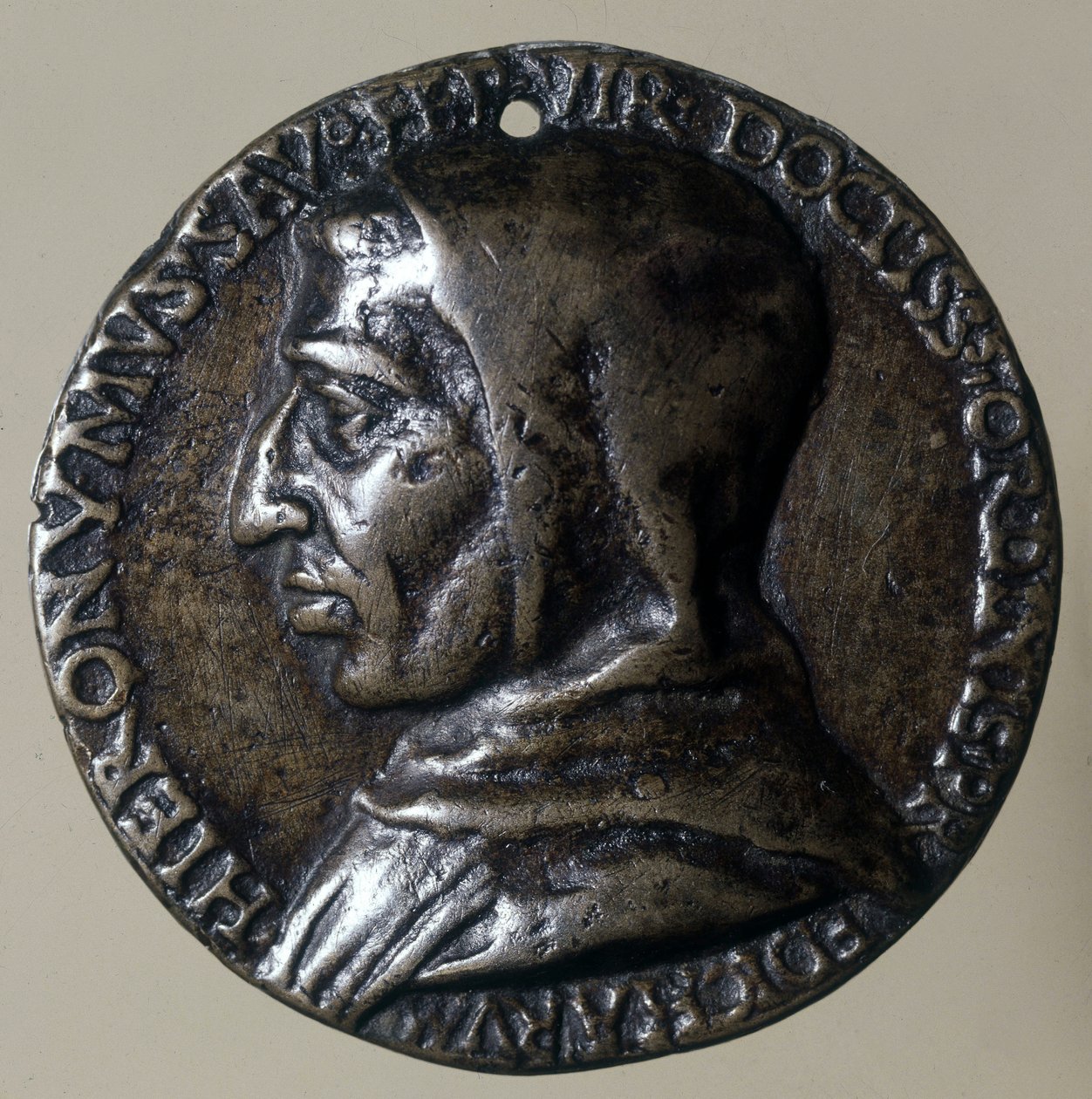 Portret Jerome Savonaroli lub Girolamo Savonaroli (1452-1498), włoskiego kaznodziei. Założył we Florencji reżim teokratyczny. Medalion czasu. autorstwa Unknown artist