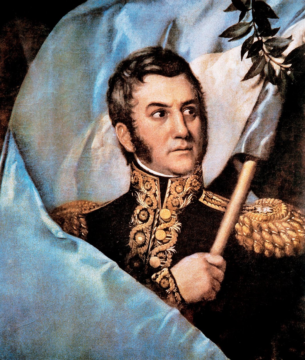 Portret Jose de San Martin, detal autorstwa Unknown artist