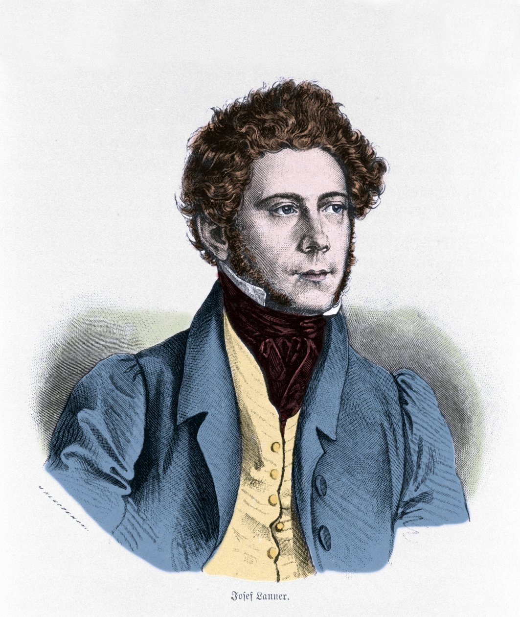 Portret Josepha Lannera Austriackiego kompozytora, skrzypka i dyrygenta (1801-1843). autorstwa Unknown artist