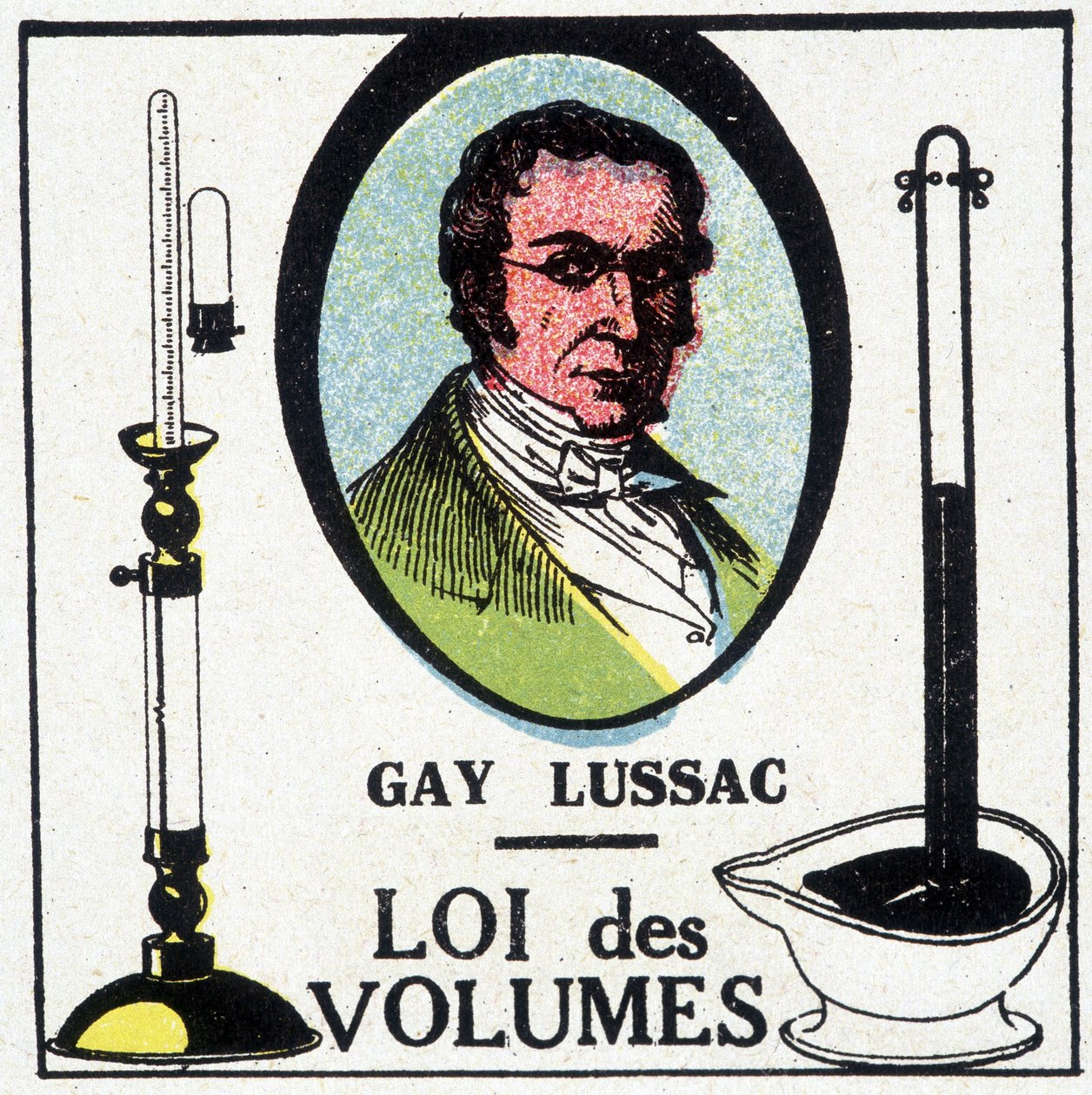 Portret Louisa-Josepha Gay-Lussaca (Louis Joseph Gay Lussac) (1778-1818), francuskiego fizyka i chemika, reprezentowany przez prawo objętości. autorstwa Unknown artist