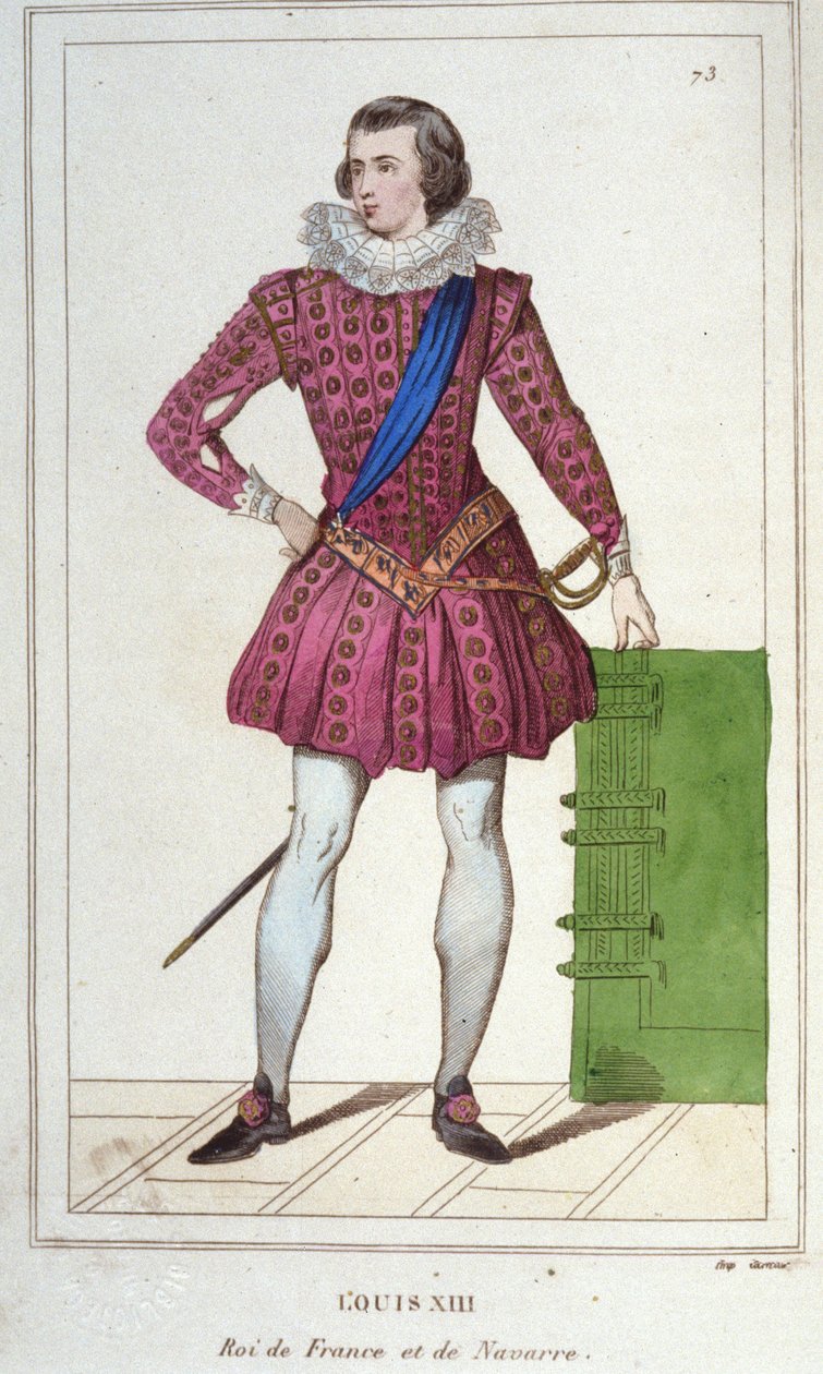 Portret Ludwika XIII (1601 - 1643), grawerowanie króla Francji z 1830 r autorstwa Unknown artist