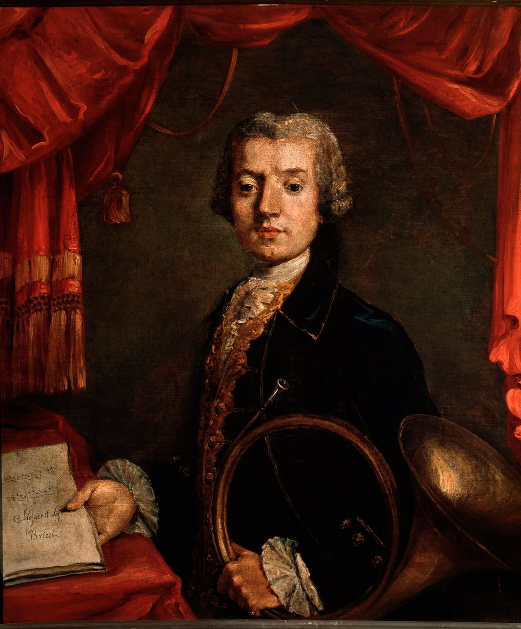 Portret Luigiego Brizziego, włoskiego waltornisty (malarstwo autorstwa Unknown artist