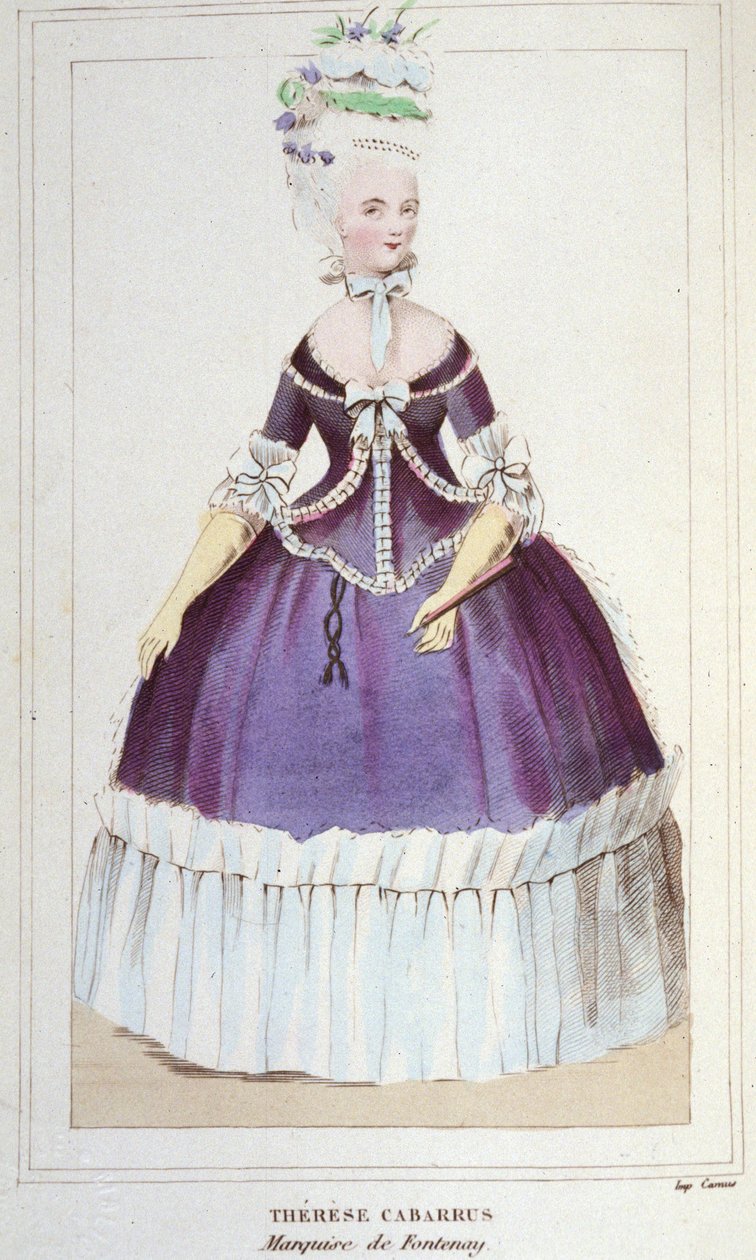 Portret Mademoiselle de Fontenay lub Teresy (Teresy lub Terezii) Cabarrus, znanej jako Madame Tallien (Talien) (1773-1835), markiza de Fontenay. Grawerowanie 1830 autorstwa Unknown artist