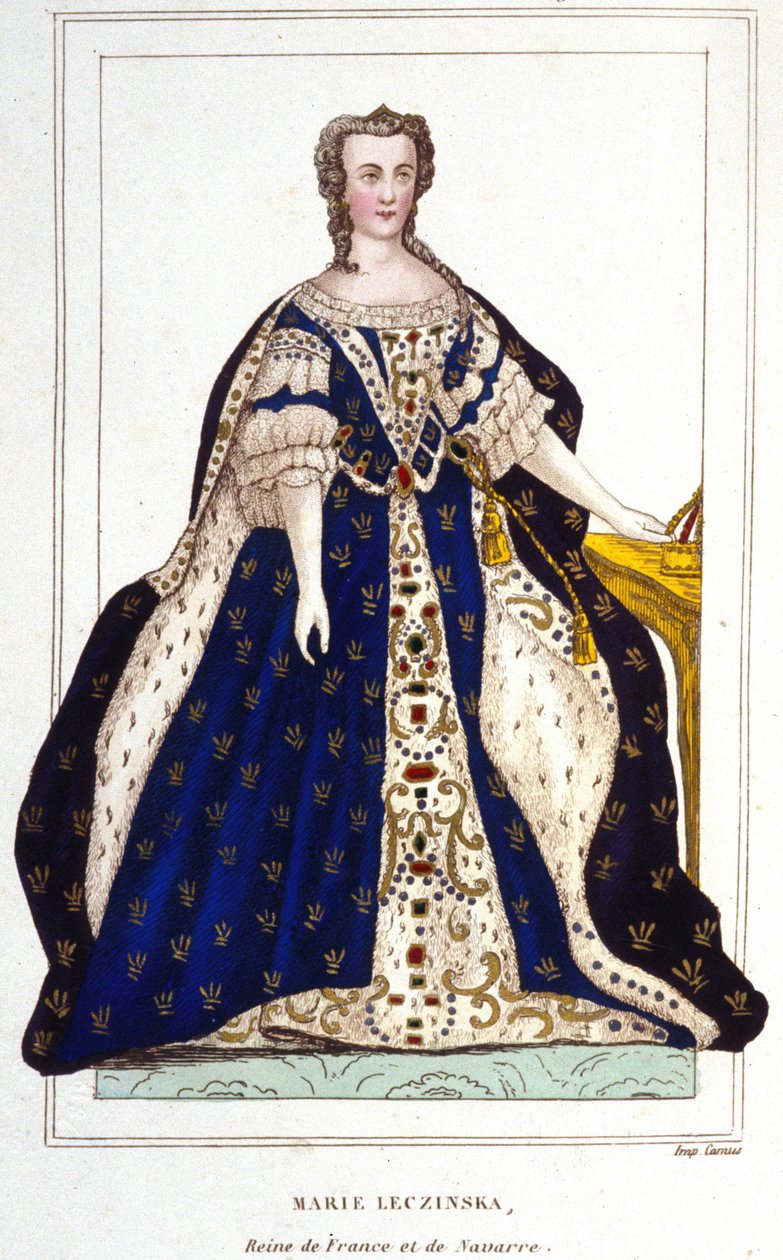 Portret Marii Leczińskiej, królowej Francji (1703-1768) (Leczinska; Leszka; Leszinke). Rycina z 1830 r. autorstwa Unknown artist