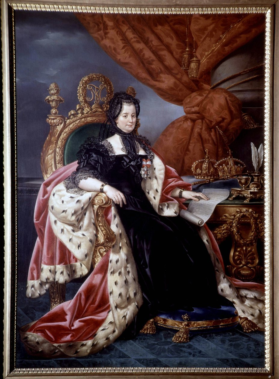 Portret Marii Teresy Austrii (1717-1780), królowej Węgier, w stroju żałobnym, po 1765 - Obraz XVIII w. autorstwa Unknown artist