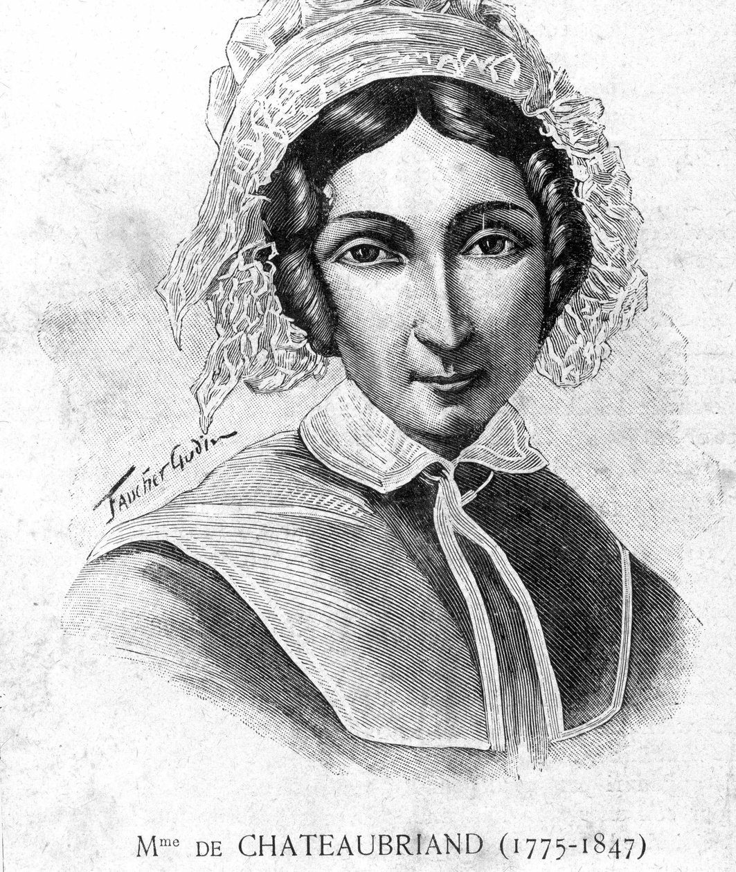 Portret Mme de Chateaubriand (1775 - 1847) - w „Les Contemporains””, b.d. koniec XIX wieku. autorstwa Unknown artist
