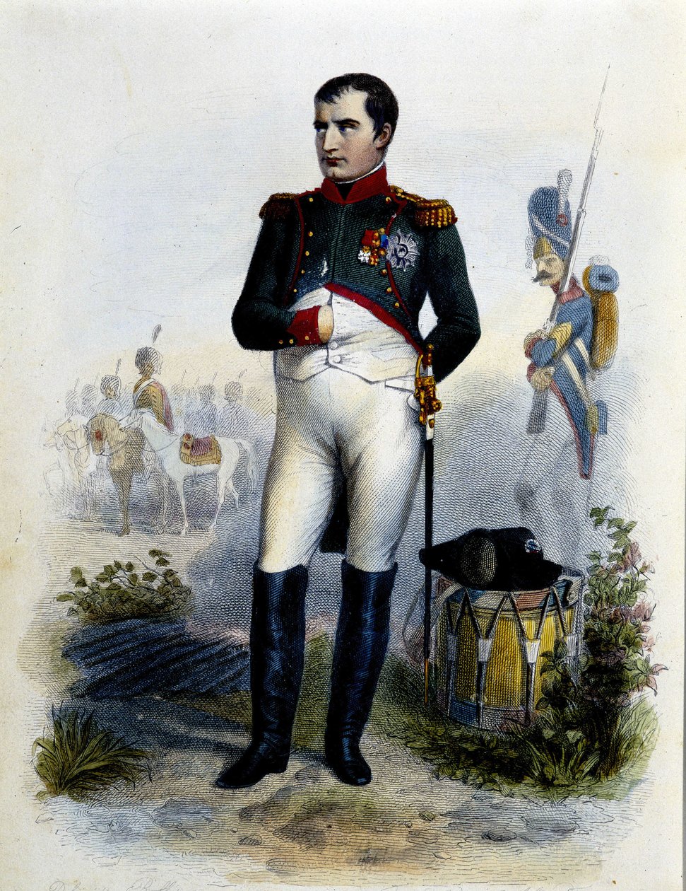 Portret Napoleona Ier. Rycina z XIX wieku. autorstwa Unknown artist