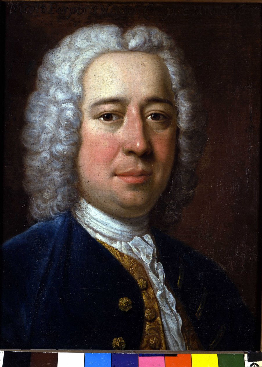 Portret Nicola Antonio Porpory, włoskiego kompozytora (1686-1768). Anonimowe malowanie. Bolonia, Konserwatorium Muzyczne. autorstwa Unknown artist