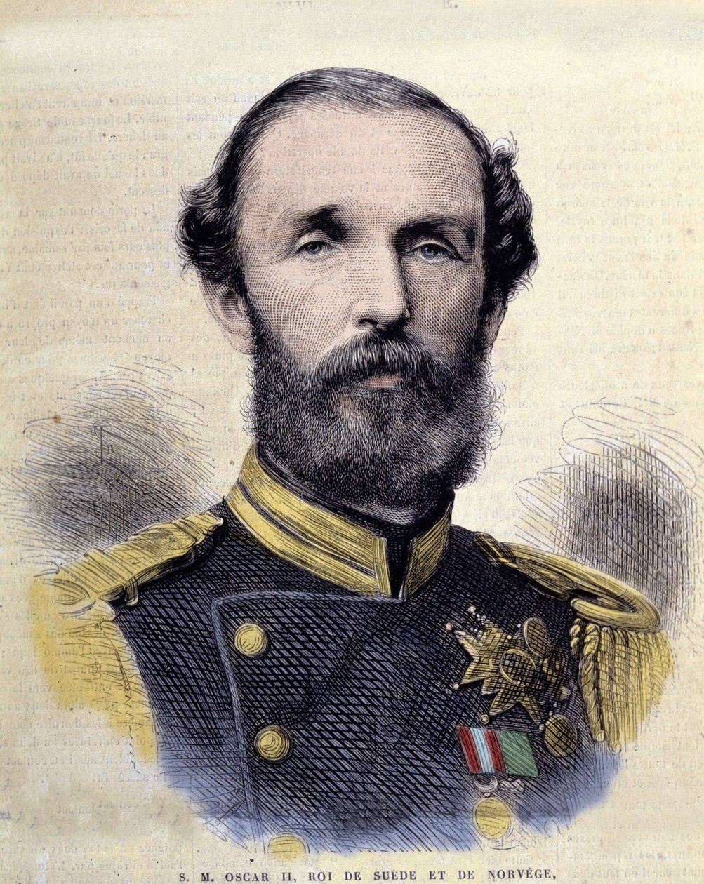 Portret Oscara II (1829-1907), króla Szwecji i Norwegii. autorstwa Unknown artist