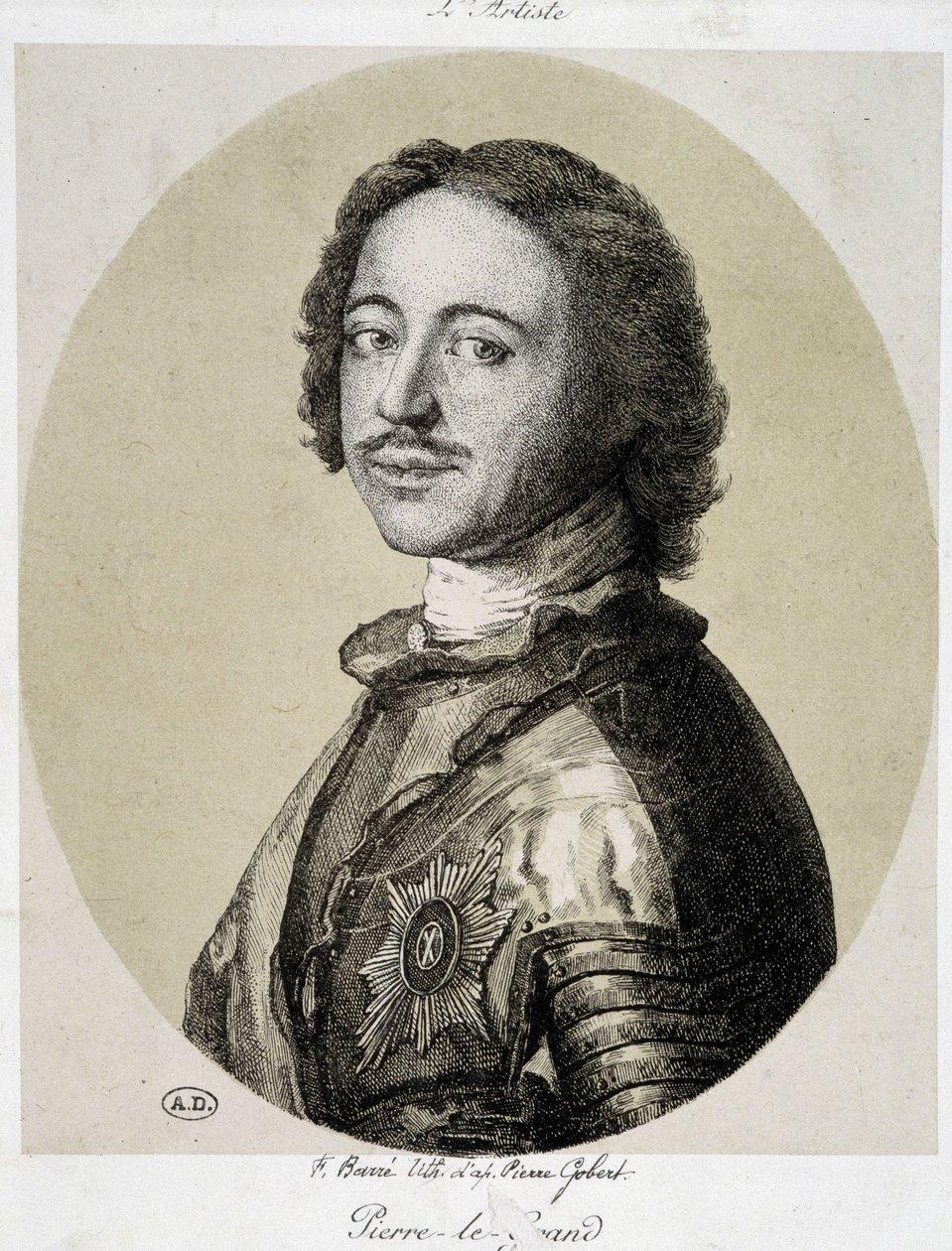 Portret Piotra Wielkiego - rycina autorstwa Unknown artist