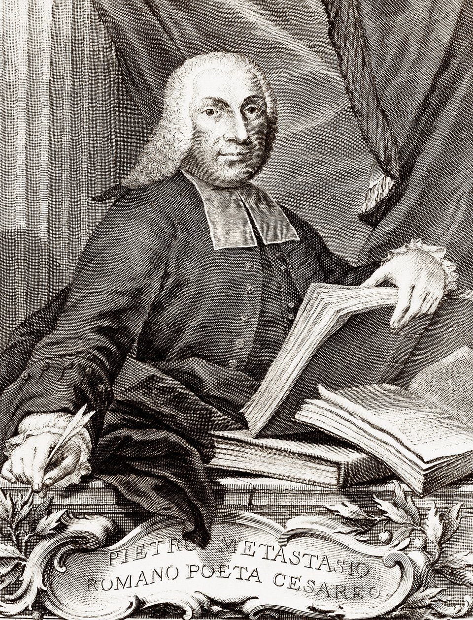 Portret Pietro Trapassi, zwany Pietro Metastasio (Metastase) (1698-1782) włoski poeta i librecista autorstwa Unknown artist
