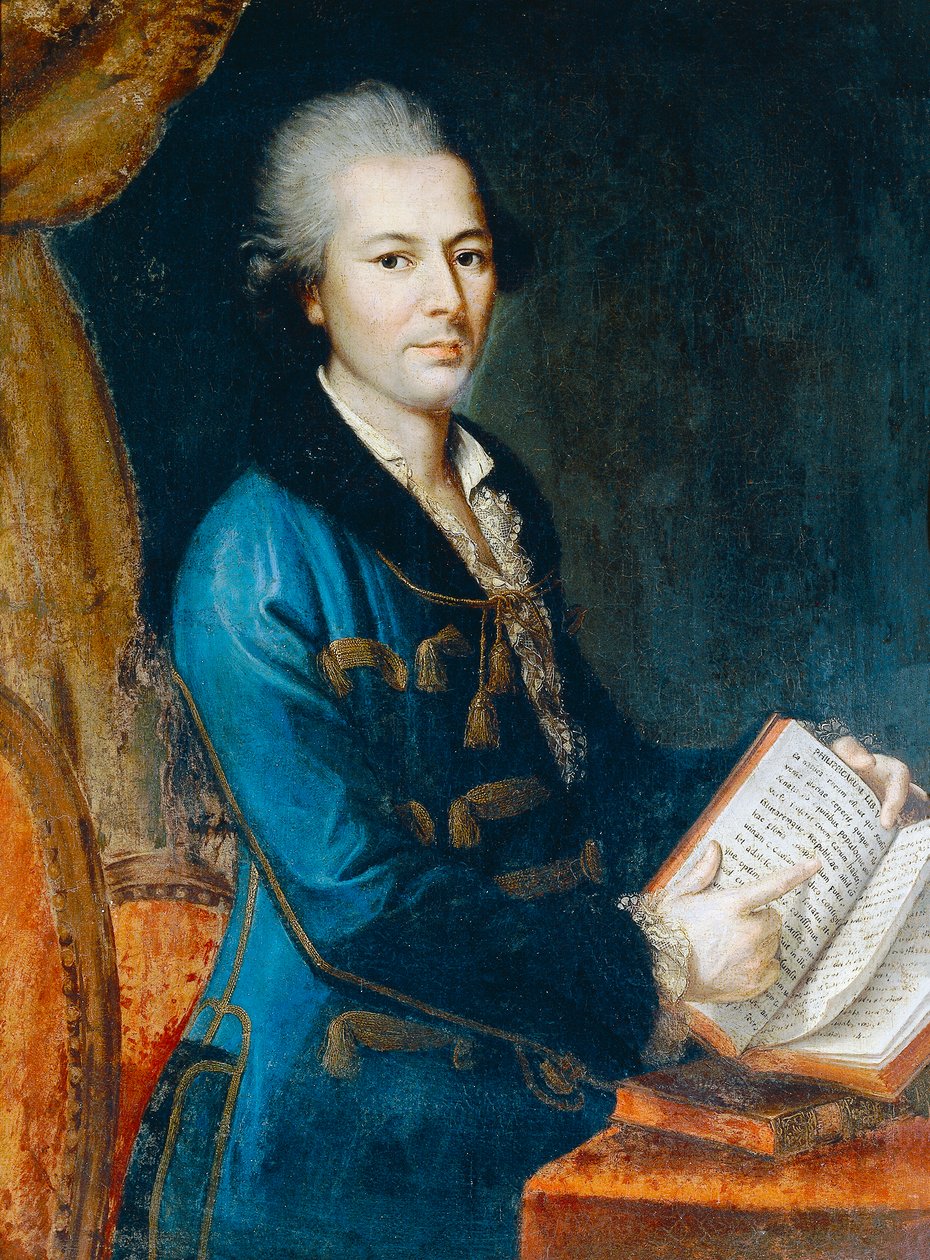Portret Pietro Verri (1728-1797), włoskiego pisarza, filozofa i ekonomisty, obraz nieznanego artysty z XVIII wieku autorstwa Unknown artist