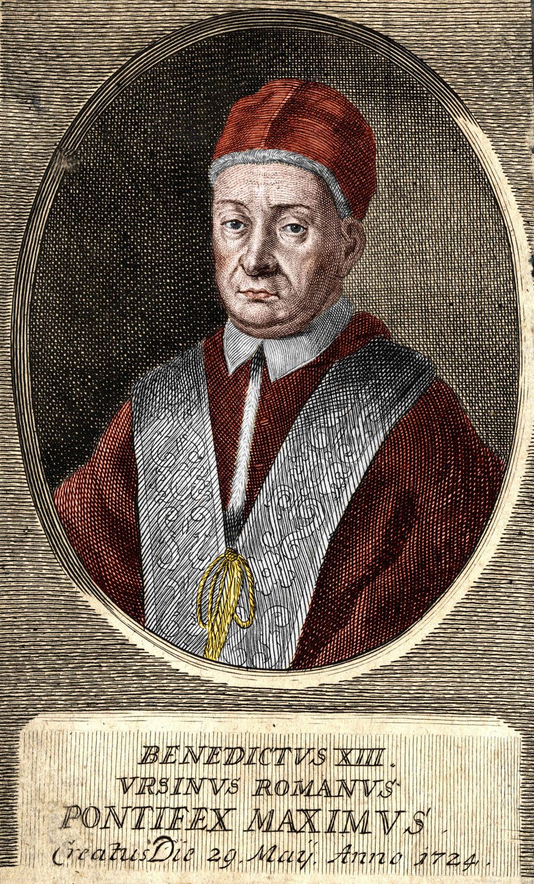 Portret papieża Benedykta XIII (Vincenzo Maria Orsini) (1649 - 1730), 243 papieża. autorstwa Unknown artist