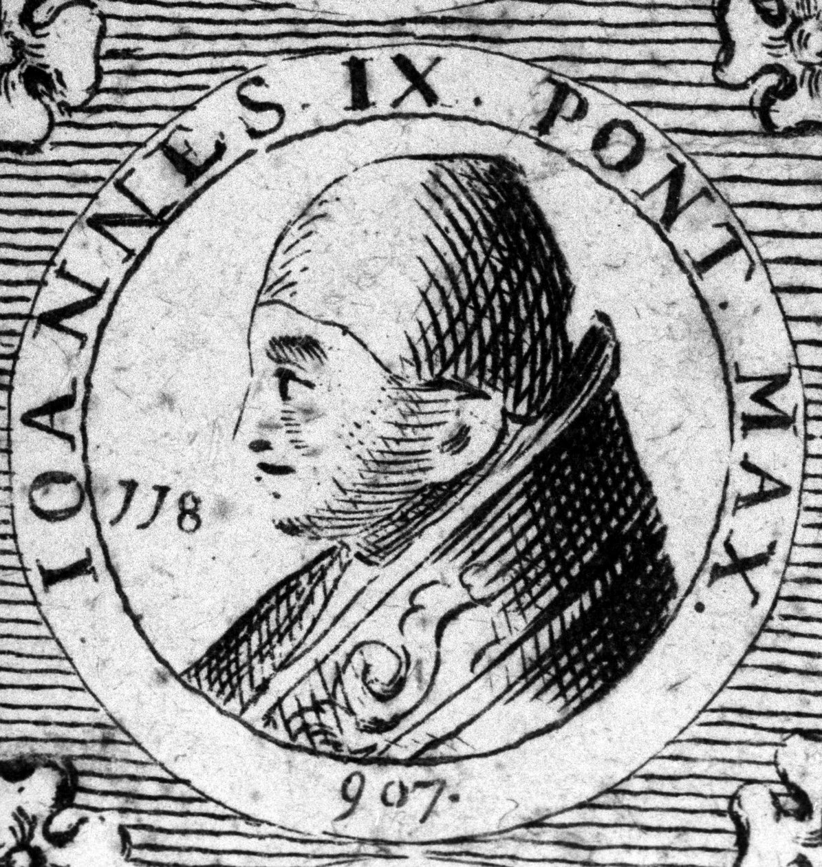 Portret papieża Jana IX (898-900). autorstwa Unknown artist