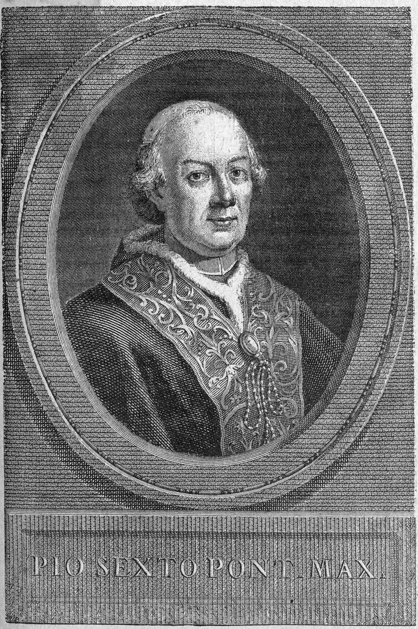 Portret papieża Piusa VI (Pius lub Pio lub Giovanni angelo Braschi) (1775-1799). autorstwa Unknown artist