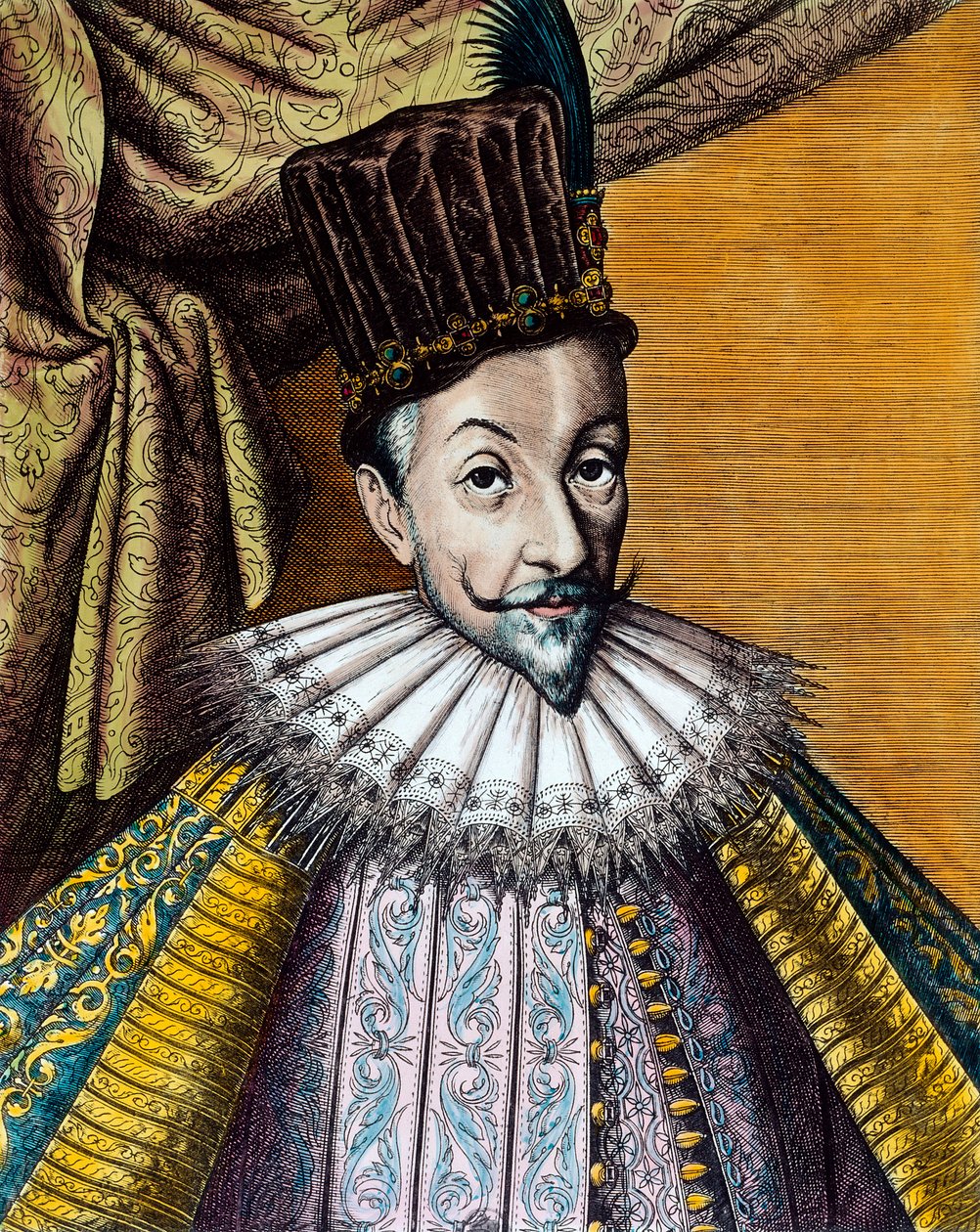 Portret Zygmunta III Wazy (1566-1632) króla Polski (1587-1632) i Szwecji (1592-1599). Grawerowanie z XVII wieku. Dz. Iść. autorstwa Unknown artist