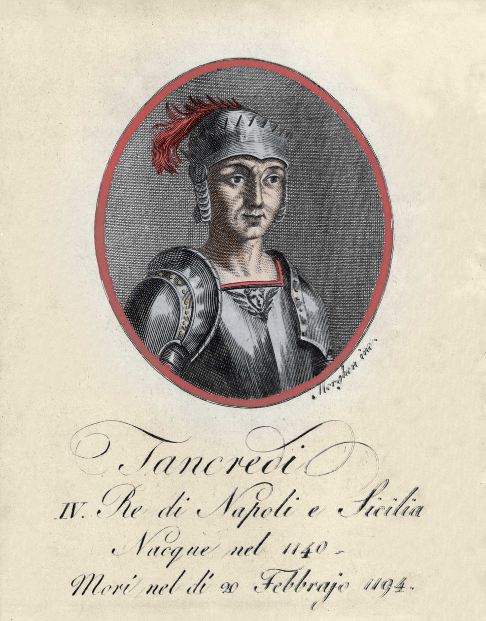 Portret Tancrede de Lecce (Tancredi), króla Sycylii i Neapolu (1140-1194). autorstwa Unknown artist