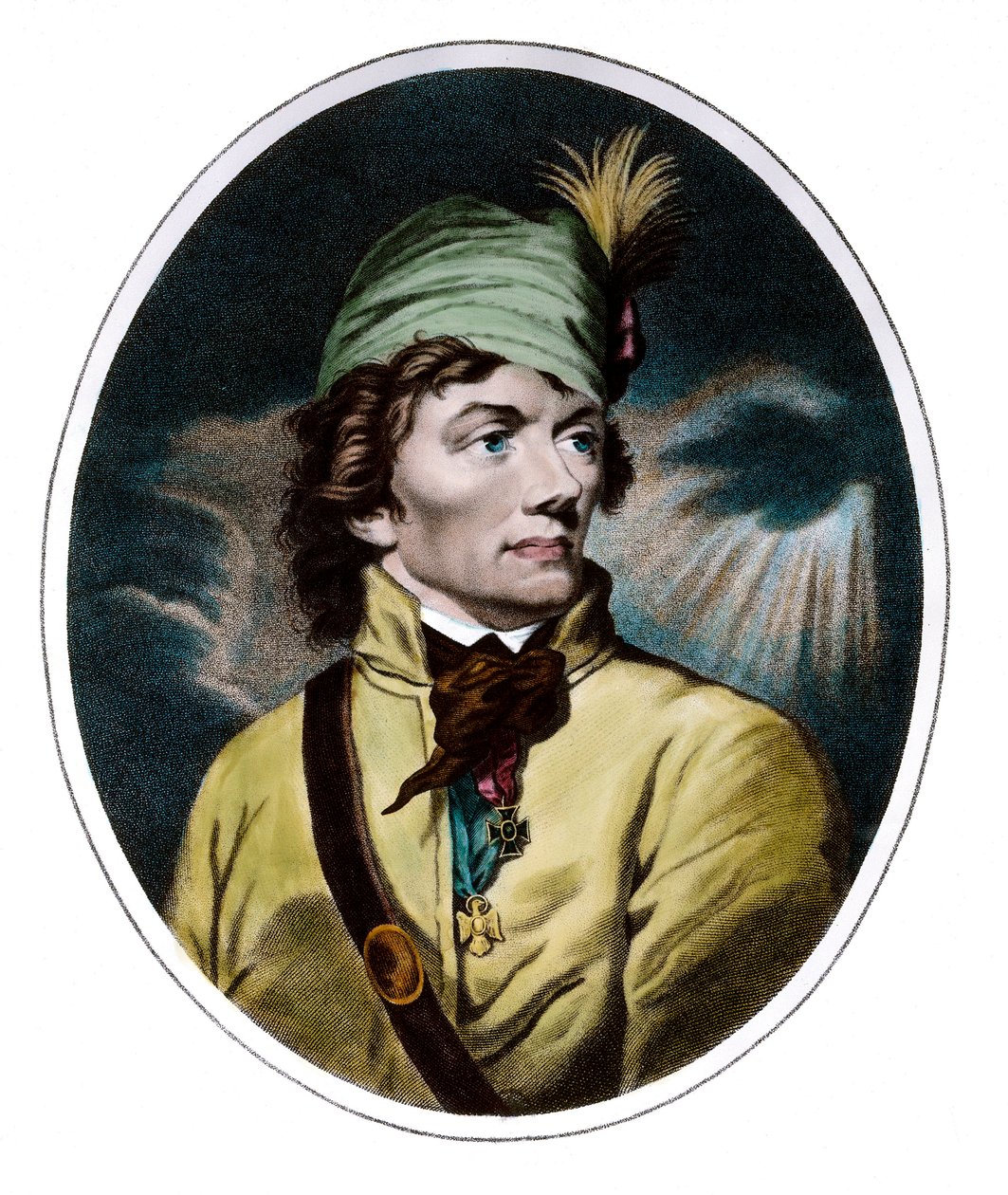 Portret Tadeusza (Tadeusza) Kościuszki (Kościuszki) (1746 - 1817) generała i bohaterów polskich. Rycina z XVIII wieku. Prywatna kolekcja. autorstwa Unknown artist