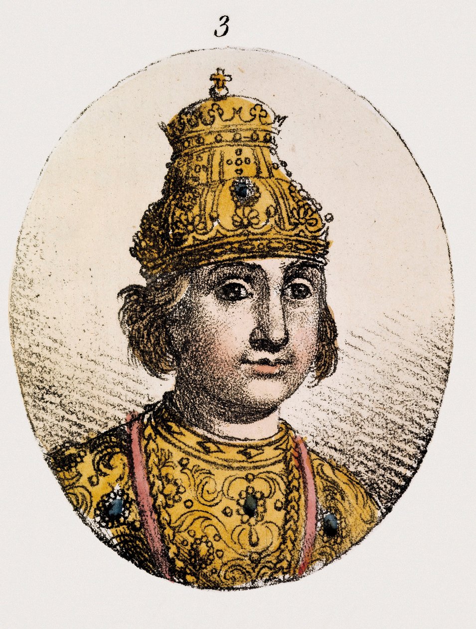 Portret Teodora Fiodora II Borysowicza Godunowa (kolorowy grawerunek) autorstwa Unknown artist