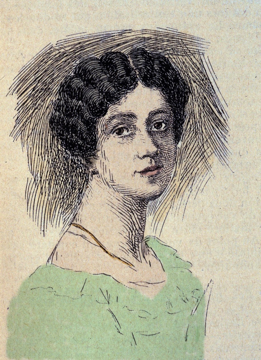 Portret Theodore Ulrike Sophie von Levetzow (1804-1899) Ostatnia miłość Johanna Wolfganga von Goethego (1749-1832) (Portret baronowej Ulrike von Levetzow, ostatniej kochanki Goethego) Grawerowanie autorstwa Unknown artist