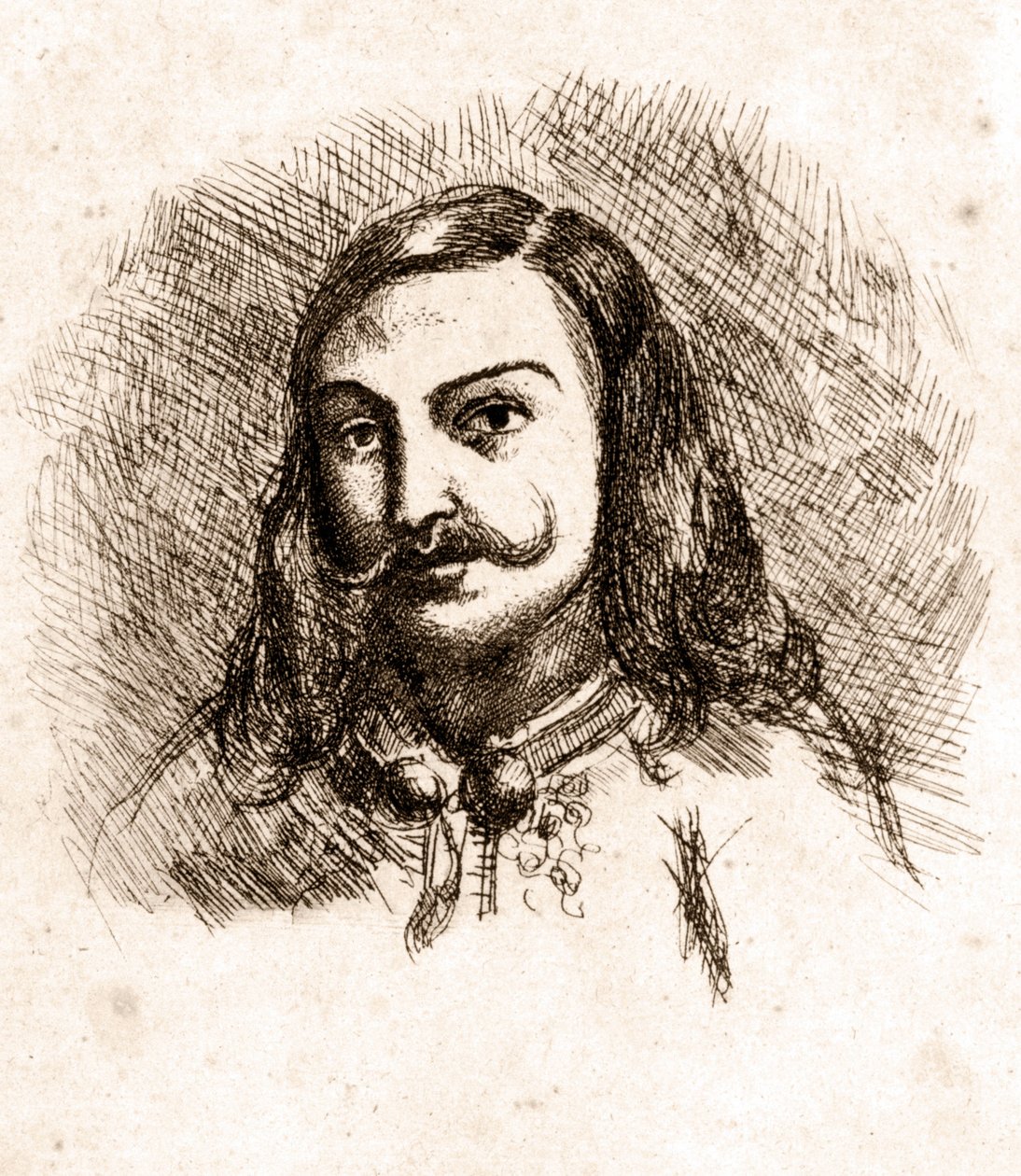 Portret Teofila Gautier. Rysunek. 19 wiek. autorstwa Unknown artist