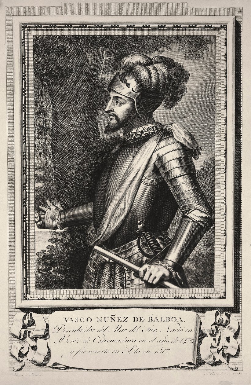 Portret Vasco Nuneza de Balboa (rycina) autorstwa Unknown artist