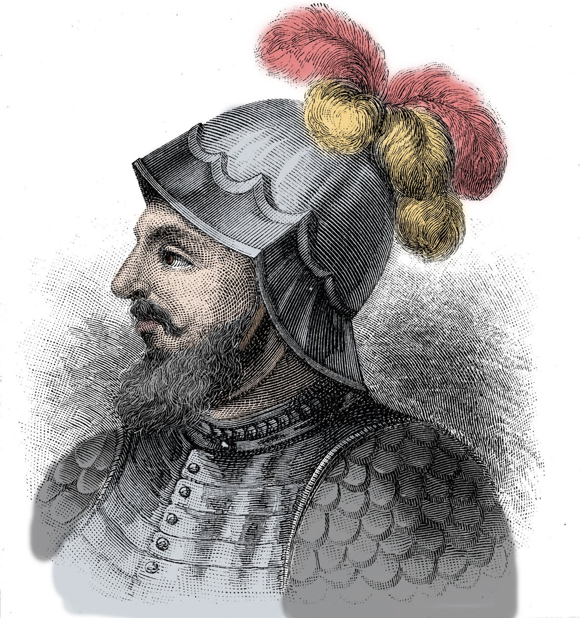 Portret Vasco Nuneza de Balboa, hiszpańskiego zdobywcy (1475-1517) - Grawerowanie XIX wiek autorstwa Unknown artist