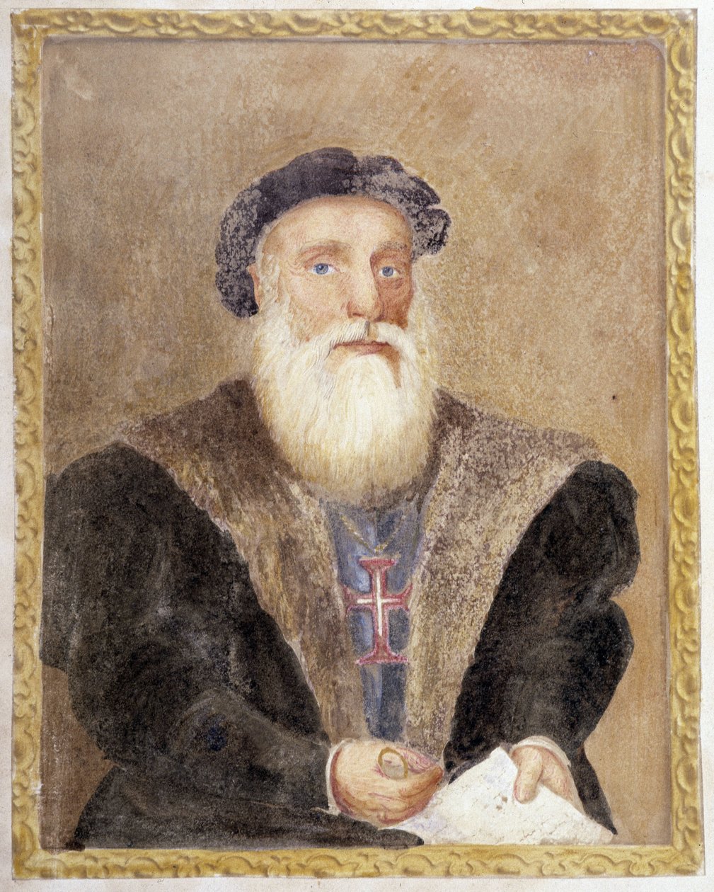 Portret Vasco de Gamy - w „Życie księcia Henryka Portugalii zwanego Nawigatorem” Richarda Henri Majora autorstwa Unknown artist