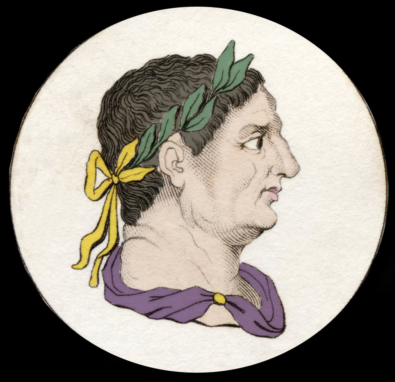 Portret Witeliusza (15-69) jest cesarzem rzymskim. Rycina XIX wieku. autorstwa Unknown artist