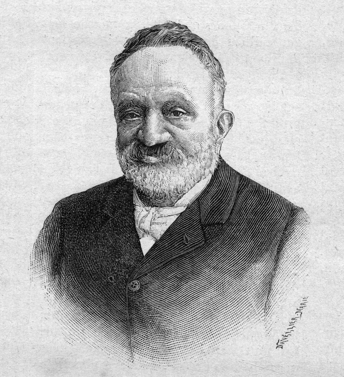 Portret Wilfrida de Fonvielle 1824-1914 Francuski dziennikarz i aeronauta - rycina 1893 autorstwa Unknown artist