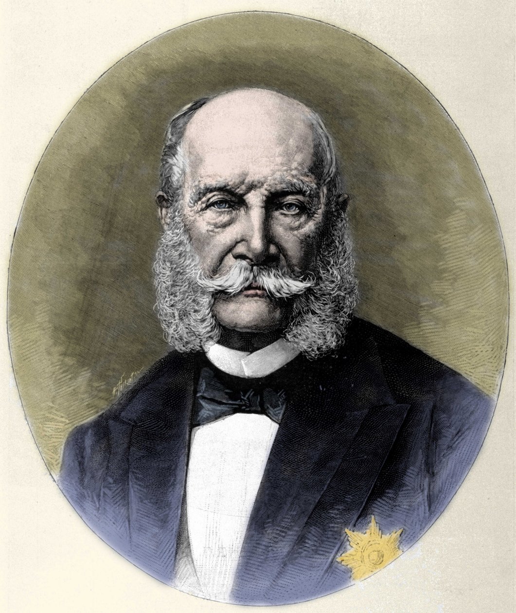 Portret Wilhelma I (1797-1888), króla Prus i cesarza Niemiec. Rycina z końca XIX wieku. autorstwa Unknown artist