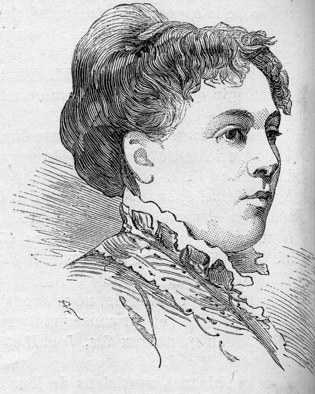 Portret Zelii Provost Ponsin (Provost-Ponsin), francuskiego komika, członka Comedie Francaise w latach 1860-1880. Grawer „”Le Monde Illustré” n¡1168 z 16 sierpnia 1879 r. autorstwa Unknown artist