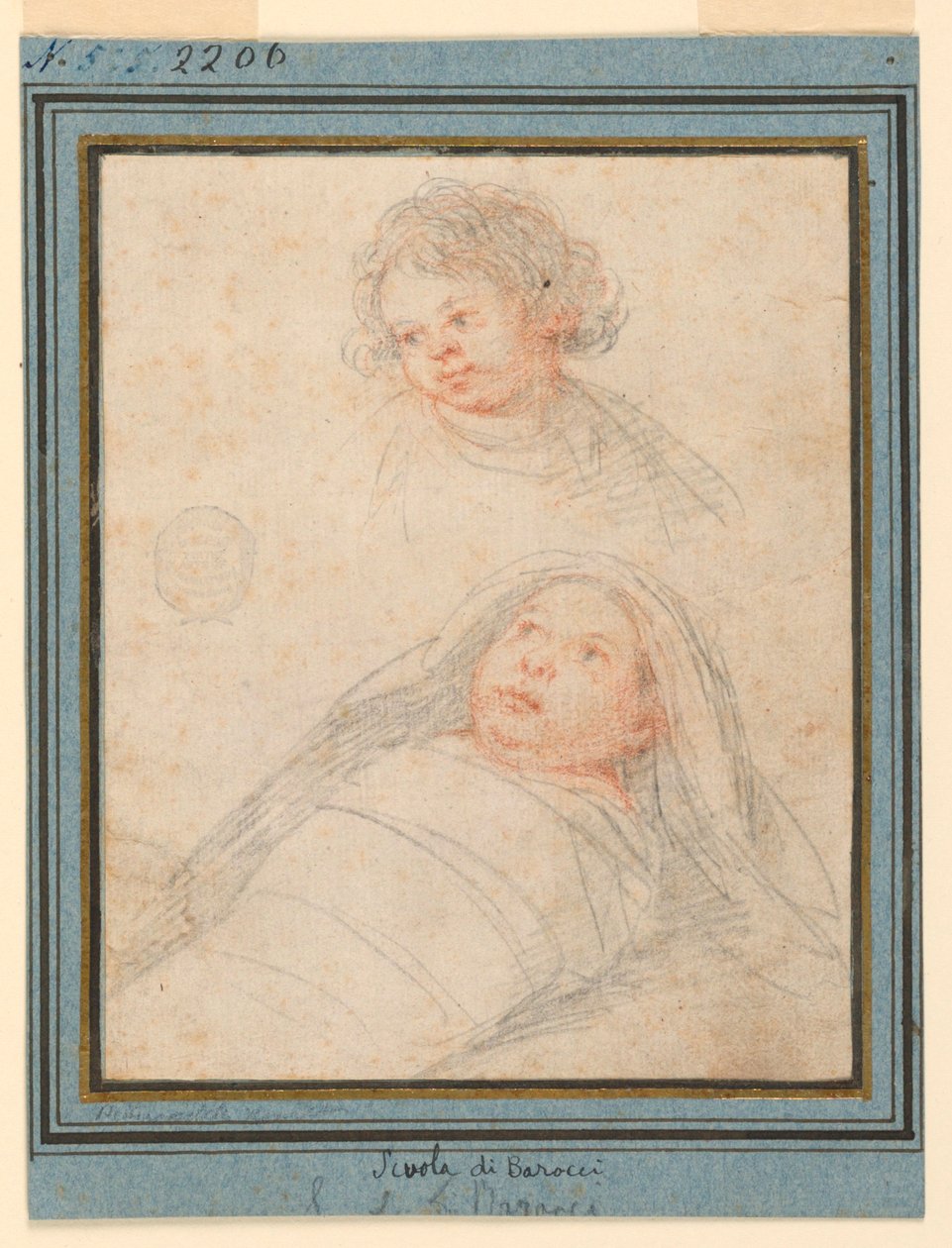 Portret chłopca i dziecka w pieluchach autorstwa Unknown artist