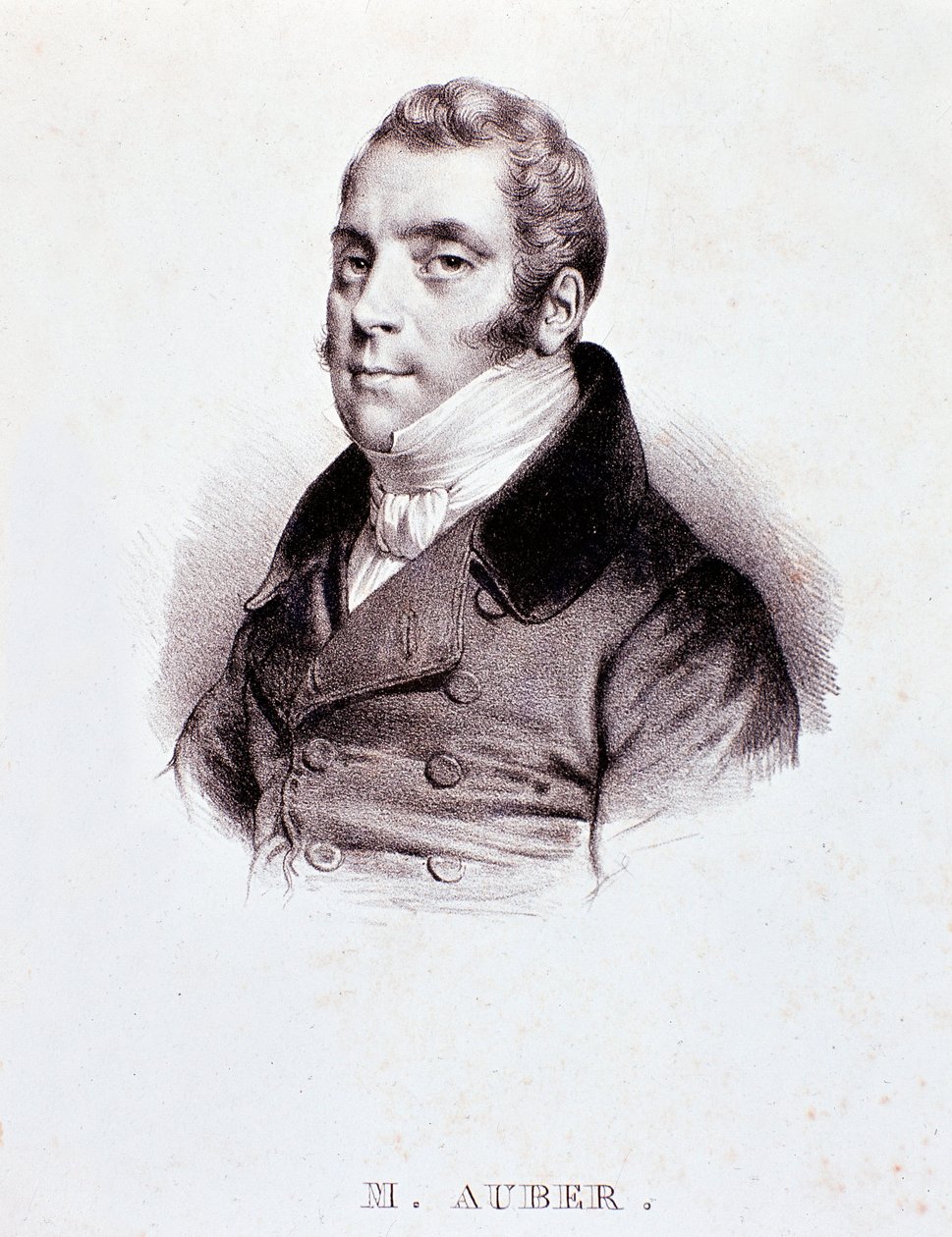 Portret angielskiego kompozytora Daniela Francois Esprit Aubera (1782-1871) Grawer. 19 wiek. Mediolan, biblioteca del conservatorio autorstwa Unknown artist