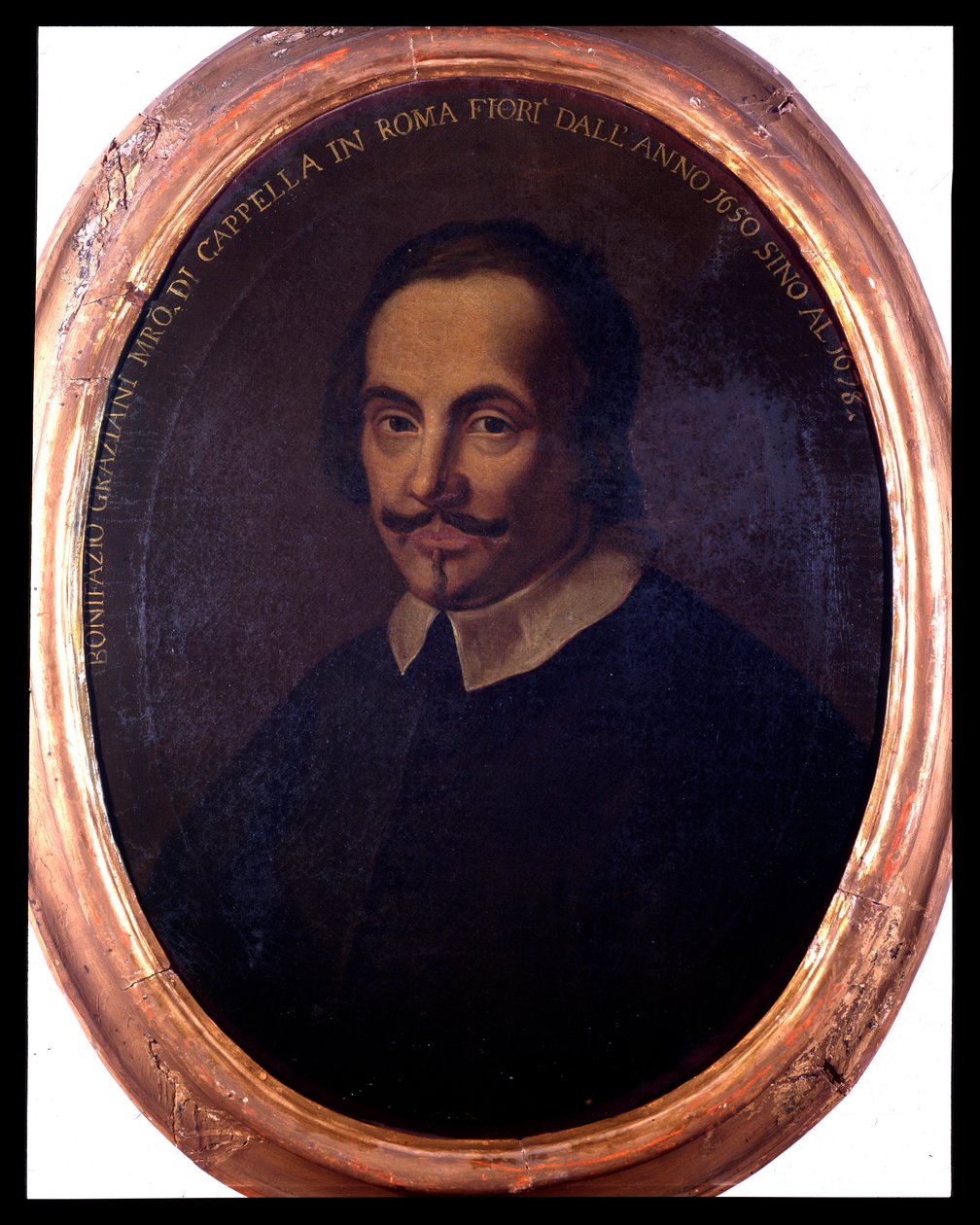Portret włoskiego kompozytora Bonifazio Grazianiego (1604/1605-1664) Malarstwo anonimowe. 18 wiek. Bolonia, Muzeum Miejskie Muzeum Bibliograficzne autorstwa Unknown artist
