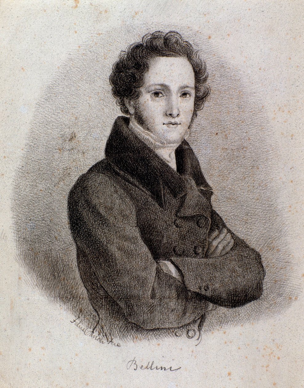Portret włoskiego kompozytora Vincenzo Belliniego (rycina. XIX w.) autorstwa Unknown artist