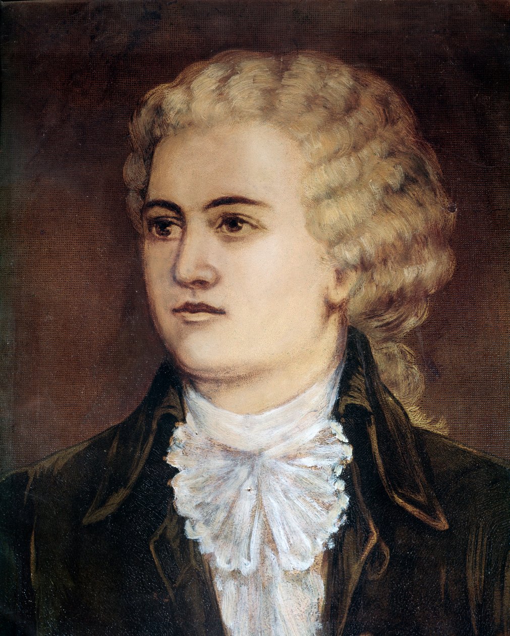 Portret austriackiego kompozytora Wolfganga Amadeusza Mozarta (1756-1791) podczas jego pobytu w Pradze w 1786 (Portret austriackiego kompozytora Wolfganga Amadeusza Mozarta podczas jego wizyty w Pradze) Anonimowy obraz 1786 Praga, Musee Mozartien autorstwa Unknown artist