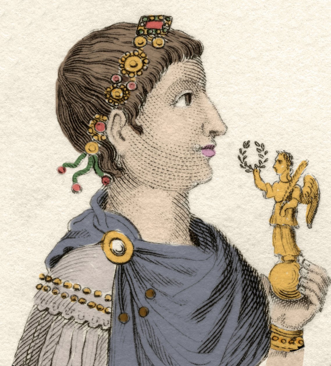 Portret cesarza wschodniorzymskiego Flawiusza Arkadiusza (377-408) autorstwa Unknown artist