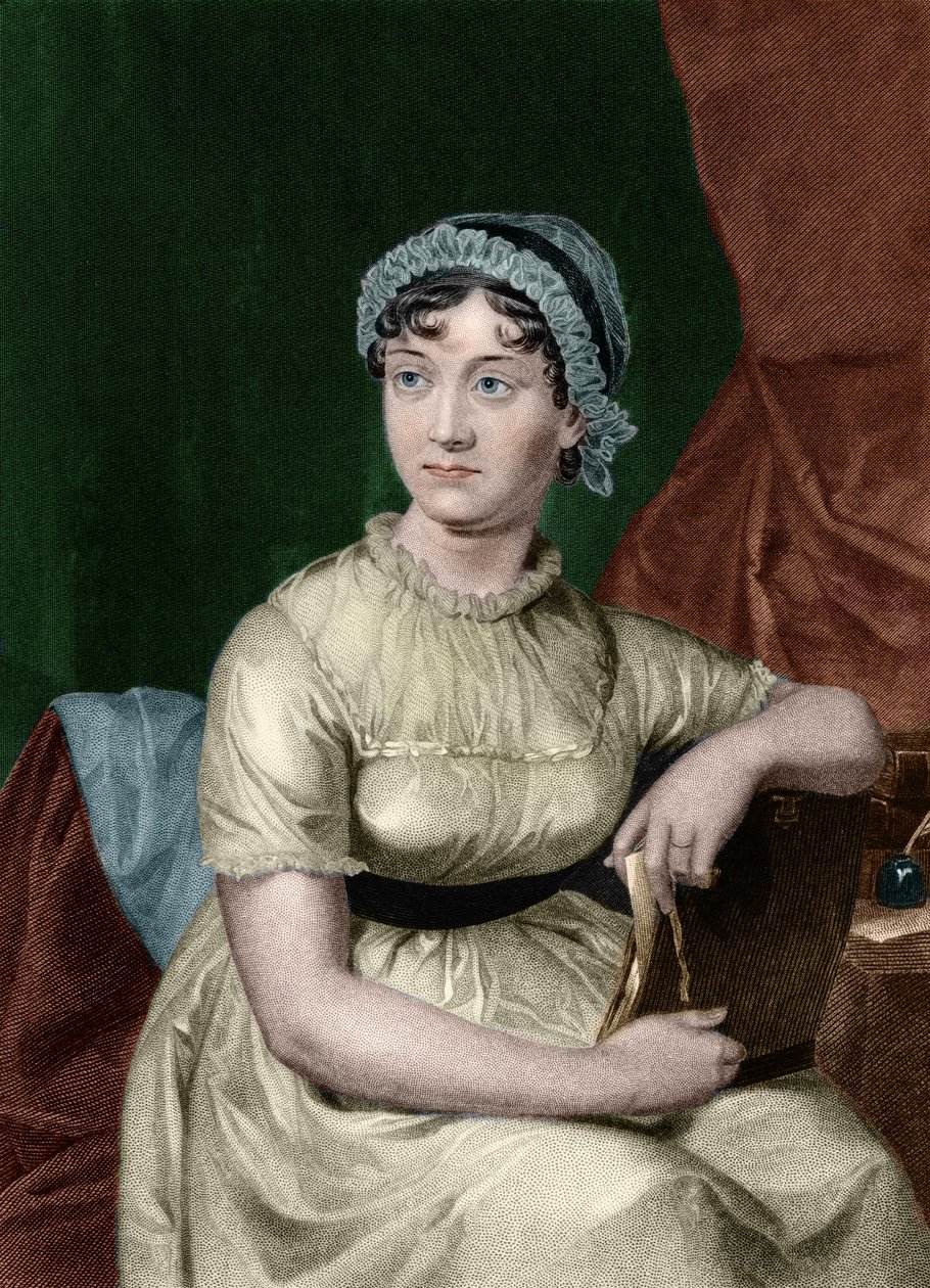 Portret angielskiej pisarki Jane Austen (1775-1817) Rycina z książki „Galeria portretów wybitnych mężczyzn i kobiet Europy i Ameryki” biografa Everta Augustusa Duyckincka (1816-1878). 1893, t. 1 autorstwa Unknown artist