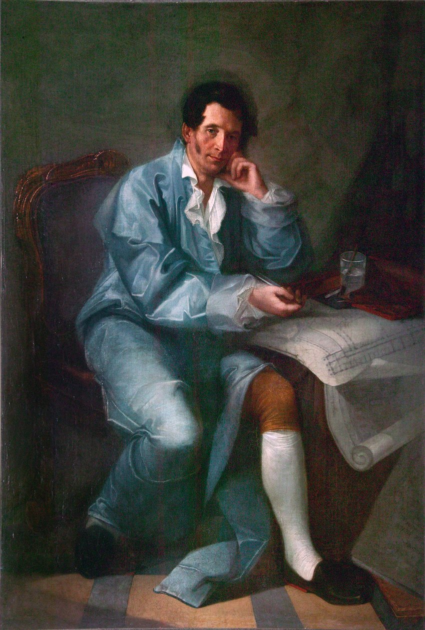 Portret architekta Jean-Baptiste (Jean Baptiste) Vallin de la Mothe (1729-1800) peinture anonyme - Muzeum Akademii Sztuk Pięknych w Petersburgu autorstwa Unknown artist